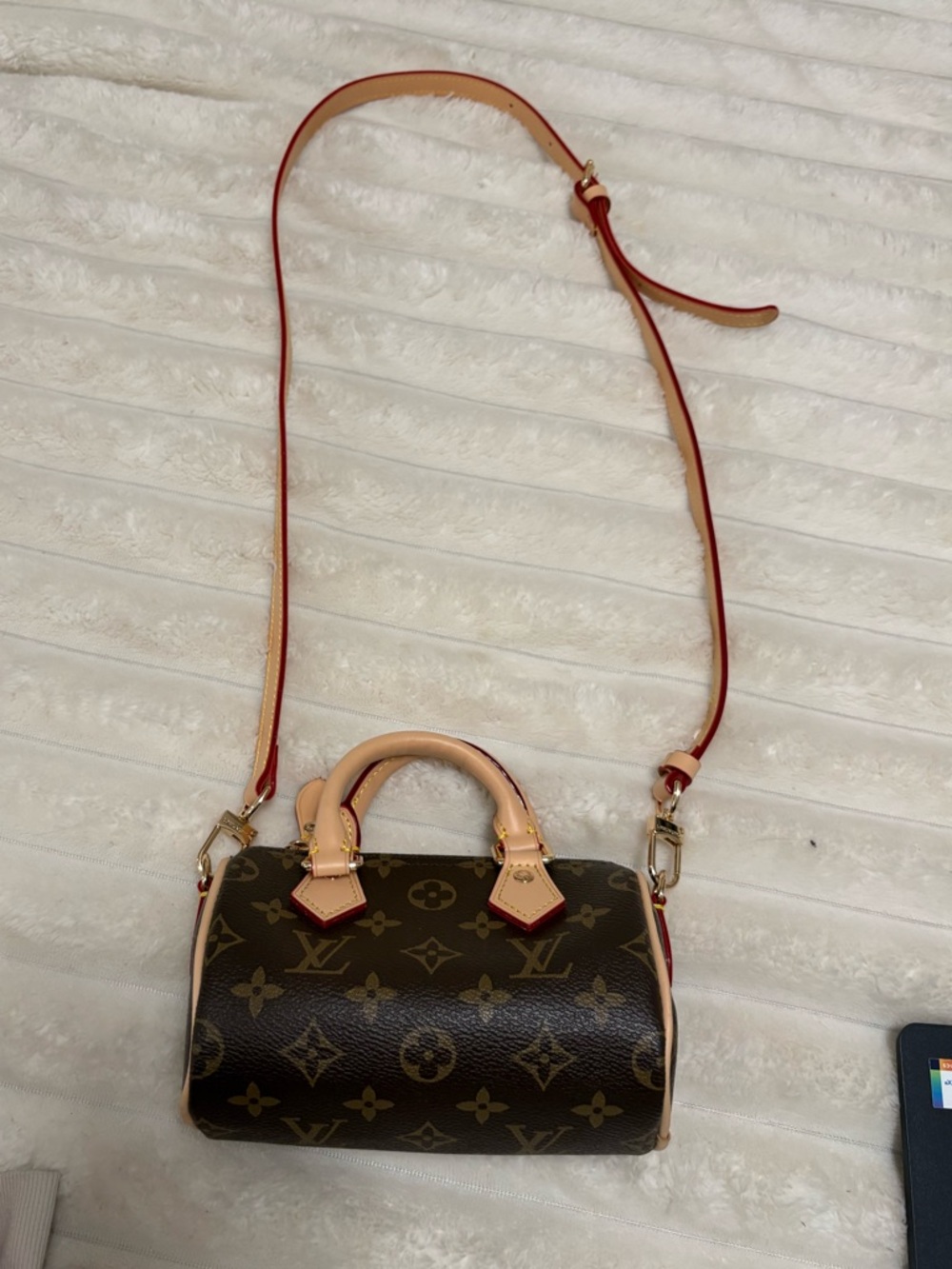 Brown monogrammed crossbody